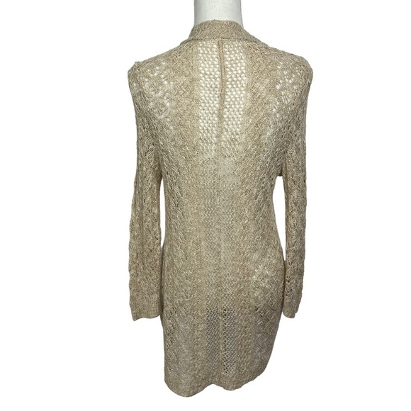 MAURICES Women’s Long Cardigan Open Loose Knit Sweater Sz XS Beige/Tan Color LS - Picture 5 of 13